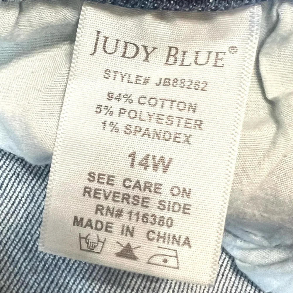Judy Blue High Rise Relaxed Fit Mid Rise Stretch Denim Casual Jeans Womens 14W - Picture 9 of 10